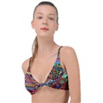 Psychedelic Trippy Hippie  Weird Art Knot Up Bikini Top