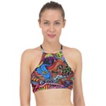 Psychedelic Trippy Hippie  Weird Art Halter Bikini Top