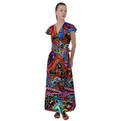 Flutter Sleeve Maxi Dress 