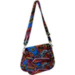 Psychedelic Trippy Hippie  Weird Art Saddle Handbag