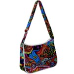 Psychedelic Trippy Hippie  Weird Art Zip Up Shoulder Bag