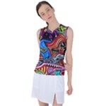 Psychedelic Trippy Hippie  Weird Art Women s Sleeveless Sports Top