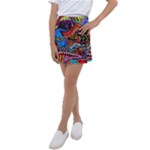 Psychedelic Trippy Hippie  Weird Art Kids  Tennis Skirt