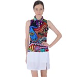 Psychedelic Trippy Hippie  Weird Art Women s Sleeveless Polo T-Shirt
