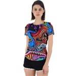 Psychedelic Trippy Hippie  Weird Art Back Cut Out Sport T-Shirt