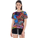 Psychedelic Trippy Hippie  Weird Art Open Back Sport T-Shirt