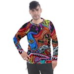 Psychedelic Trippy Hippie  Weird Art Men s Pique Long Sleeve T-Shirt