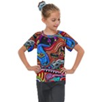 Psychedelic Trippy Hippie  Weird Art Kids  Mesh Piece T-Shirt