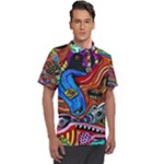 Psychedelic Trippy Hippie  Weird Art Men s Polo T-Shirt