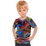 Psychedelic Trippy Hippie  Weird Art Kids  Sports T-Shirt