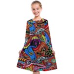 Psychedelic Trippy Hippie  Weird Art Kids  Midi Sailor Dress