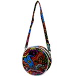 Psychedelic Trippy Hippie  Weird Art Crossbody Circle Bag