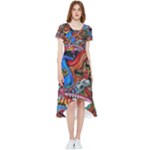 Psychedelic Trippy Hippie  Weird Art High Low Boho Dress