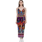 Psychedelic Trippy Hippie  Weird Art V-Neck Camisole Jumpsuit