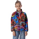 Psychedelic Trippy Hippie  Weird Art Kids  Half Zip Hoodie
