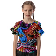 Kids  Cut Out Flutter Sleeves 