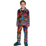 Psychedelic Trippy Hippie  Weird Art Kids  Long Sleeve Velvet Pajamas Set