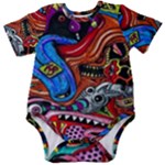 Psychedelic Trippy Hippie  Weird Art Baby Short Sleeve Bodysuit