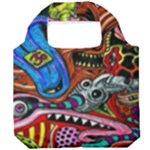 Psychedelic Trippy Hippie  Weird Art Foldable Grocery Recycle Bag