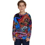 Psychedelic Trippy Hippie  Weird Art Kids  Crewneck Sweatshirt