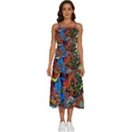 Psychedelic Trippy Hippie  Weird Art Sleeveless Shoulder Straps Boho Dress