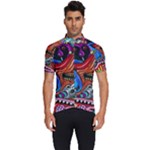 Psychedelic Trippy Hippie  Weird Art Men s Short Sleeve Cycling Jersey