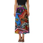 Psychedelic Trippy Hippie  Weird Art Classic Midi Chiffon Skirt