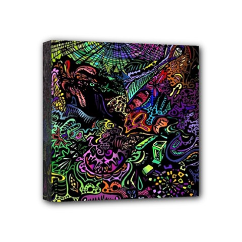 Trippy Dark Psychedelic Mini Canvas 4  x 4  (Stretched) from ArtsNow.com