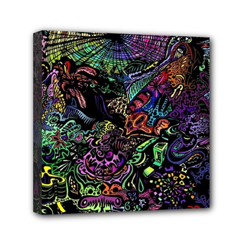 Trippy Dark Psychedelic Mini Canvas 6  x 6  (Stretched) from ArtsNow.com
