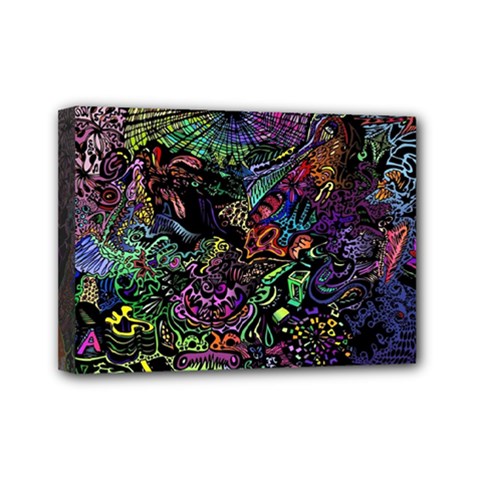 Trippy Dark Psychedelic Mini Canvas 7  x 5  (Stretched) from ArtsNow.com