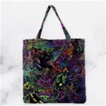 Trippy Dark Psychedelic Grocery Tote Bag