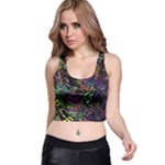 Trippy Dark Psychedelic Racer Back Crop Top