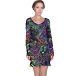 Trippy Dark Psychedelic Long Sleeve Nightdress