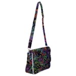 Trippy Dark Psychedelic Shoulder Bag with Back Zipper