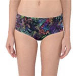 Trippy Dark Psychedelic Mid-Waist Bikini Bottoms