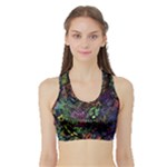Trippy Dark Psychedelic Sports Bra with Border