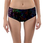 Trippy Dark Psychedelic Reversible Mid-Waist Bikini Bottoms