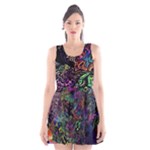 Trippy Dark Psychedelic Scoop Neck Skater Dress