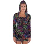 Trippy Dark Psychedelic Long Sleeve Hooded T-shirt