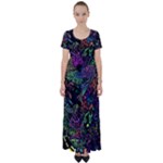 Trippy Dark Psychedelic High Waist Short Sleeve Maxi Dress