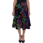 Trippy Dark Psychedelic Perfect Length Midi Skirt