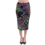Trippy Dark Psychedelic Midi Pencil Skirt