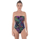Trippy Dark Psychedelic Tie Back One Piece Swimsuit