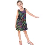 Trippy Dark Psychedelic Kids  Sleeveless Dress