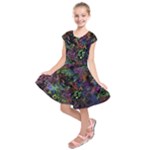 Trippy Dark Psychedelic Kids  Short Sleeve Dress