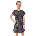 Trippy Dark Psychedelic Kids  Drop Waist Dress