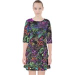 Trippy Dark Psychedelic Quarter Sleeve Pocket Dress