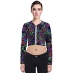 Trippy Dark Psychedelic Long Sleeve Zip Up Bomber Jacket