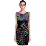 Trippy Dark Psychedelic Sleeveless Velvet Midi Dress