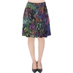 Trippy Dark Psychedelic Velvet High Waist Skirt